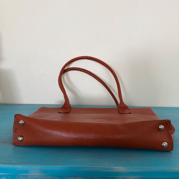 Hobo International Leather Handbag with Zip Closure In Cognac Brown - Picture 3 of 9